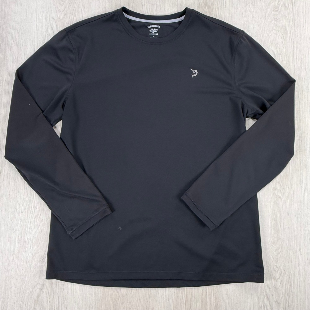 Fishing Shirt Reel Legends Freeline Mens Performance Shirt Black Long Sleeve Med